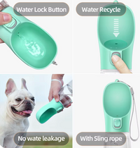 Gourde portable pour chien — Distributeur de voyage anti-fuite pour chiens et chats
