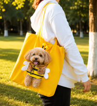 Yellow bee costume pet carrier bag