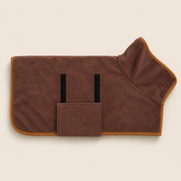Brown dog bath robe