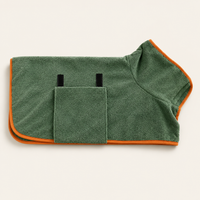 Green dog bath robe