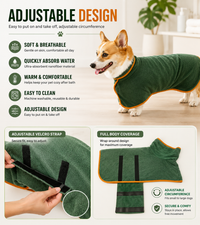 Adjustable design infographic - Kivora dog bath robe