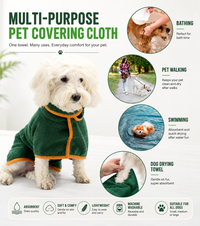 Multi-purpose pet covering cloth infographic - Kivora dog bath robe
