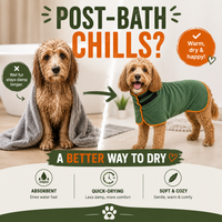 Post-bath chills - keep your dog warm dry and happy with Kivora bath robe